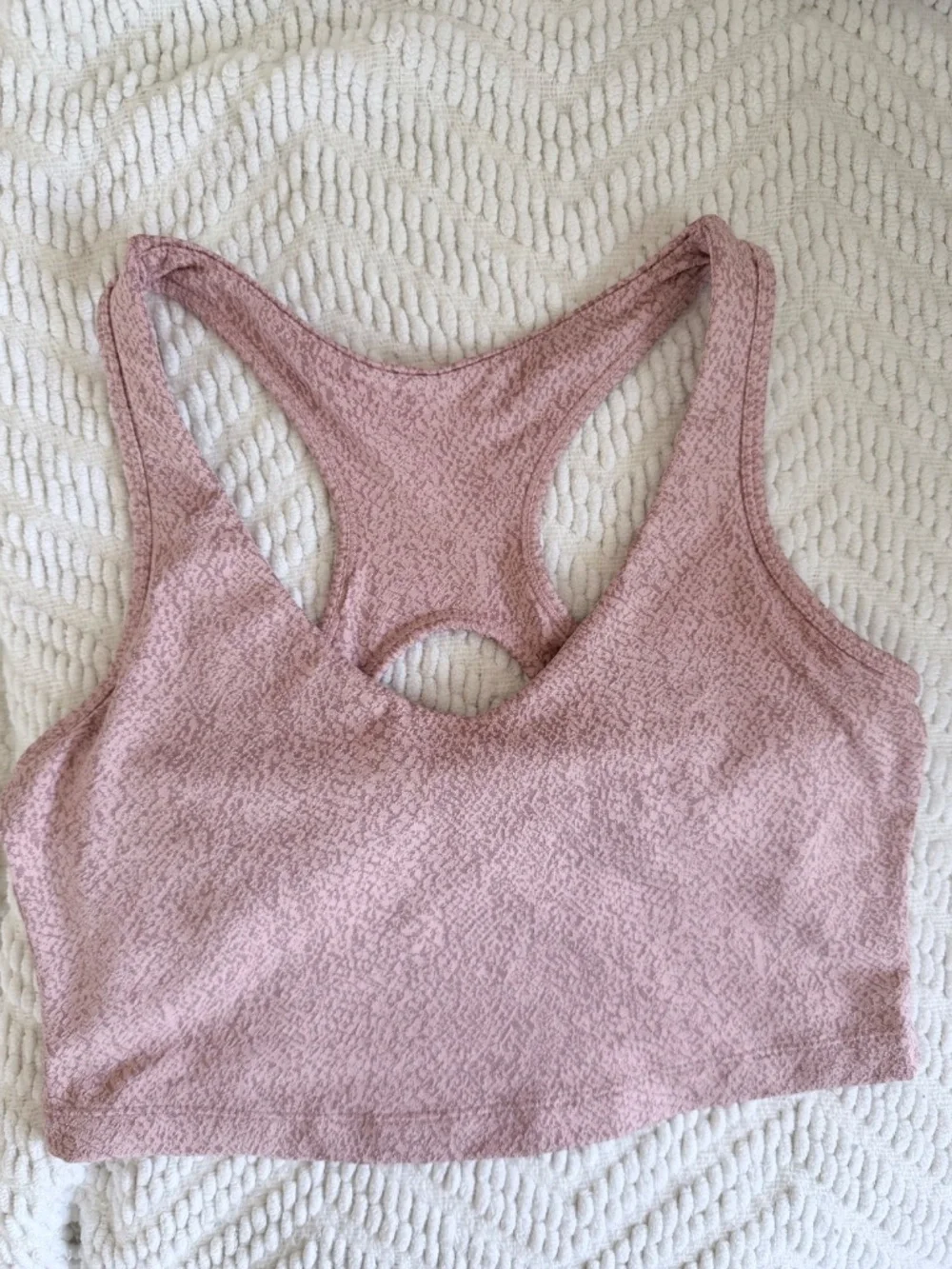 Sage Collective Pink Textured Longline Sports Bra Medium Racerback Yoga Gym